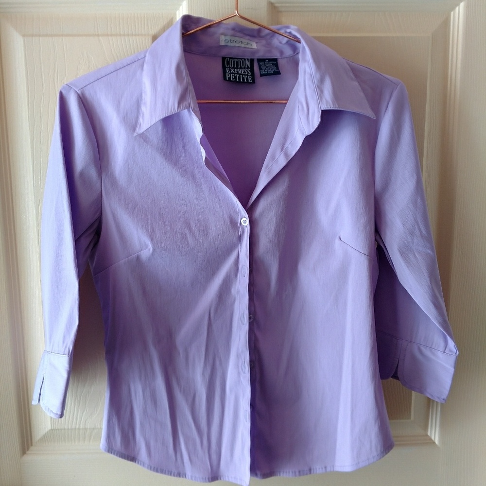 Purple button shirt by Cotton Express sz M